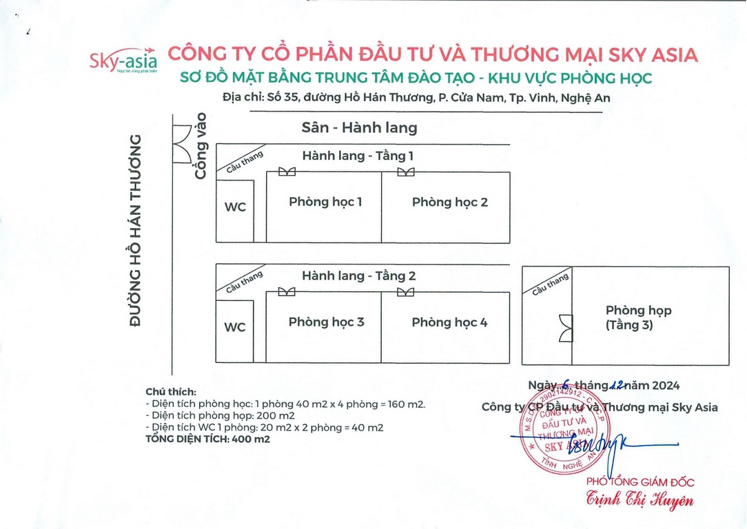 Sơ đồ mặt bằng Trung tâm đào tạo